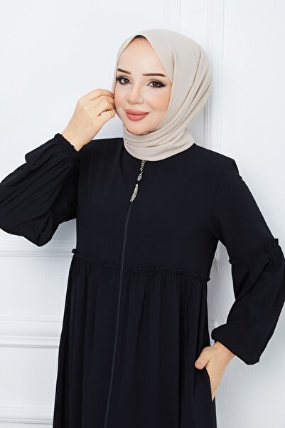 MODA ESRE FASHION Tesetür Giyim Medine Ipeği Büzgülü Ferace