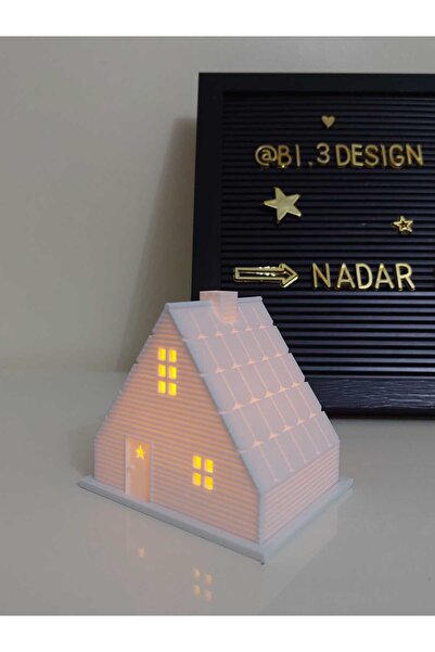 NadarStudio Kış Evi Tealight Mumluk / Tealight Hediyeli