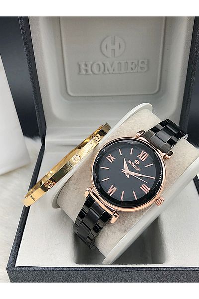 Homies Women's Black Wristwatch Hmse- 202062197