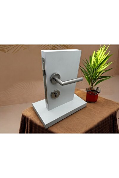 KOLDOOR Tip spital cu rozetă din satin inoxidabil - Mâner de ușă L Yale, drea...