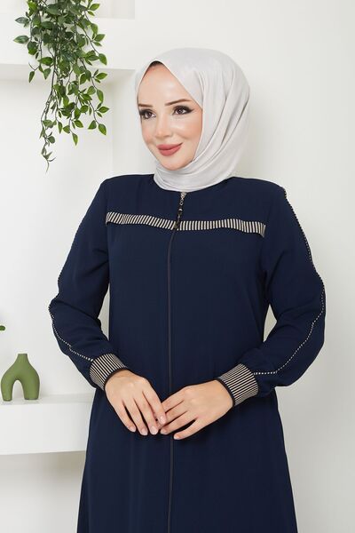 MODA ESRE FASHION Tesettür Giyim Spor Ferace Ribana Manşetli Krep Kumaş