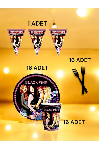 VibeHome Black Pink Themed S Pack for 16 - Birthday Party and Fun Events