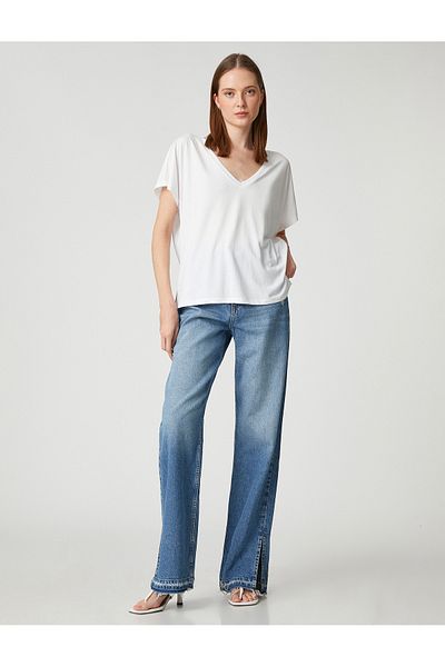 Koton Tricou cu decolteu în V, amestecat în modal