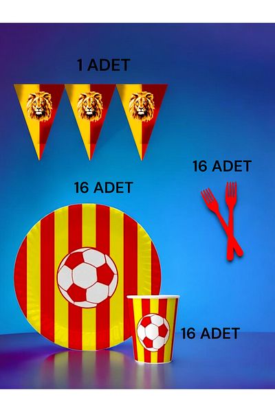 VibeHome Red Yellow Fan S Pack for 16 - Birthday Party and Fun Events
