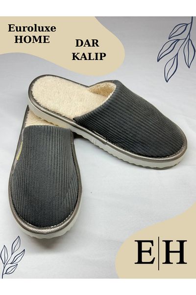 EUROLUXE Unisex Velvet Leather Detailed Eva Sole Comfortable Lightweight Indoor Slippers