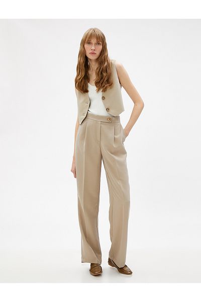Koton Blazer Crop Vest Double Button