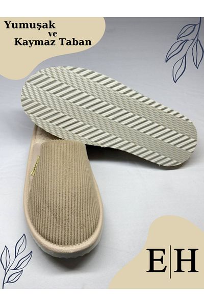 EUROLUXE Unisex Velvet Leather Detailed Eva Sole Comfortable Lightweight Indoor Slippers