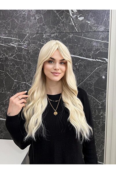 Fenomen Peruk Gerçek Saç Dokusunda Platin Su Dalgalı Peruk