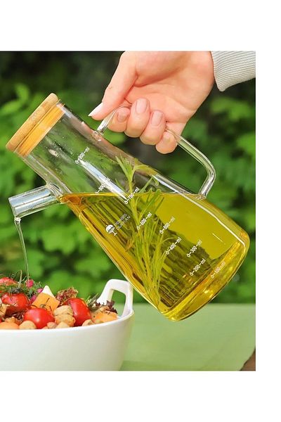 AHC LİFE Masterchef Borosilicate Glass 900ml Oil Pot