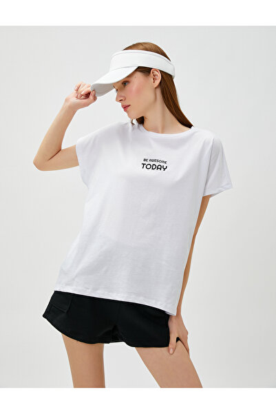 Koton Slogan sportovního bavlněného trička s potiskem