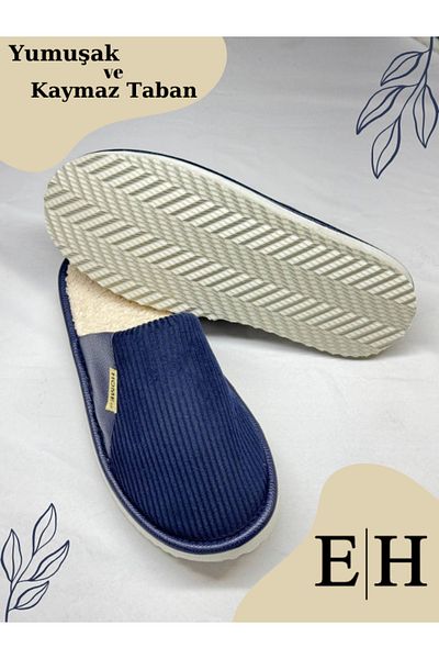 EUROLUXE Unisex Velvet Leather Detailed Eva Sole Comfortable Lightweight Indoor Slippers