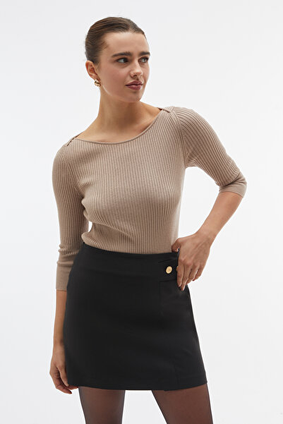 Mudo Kayik Collar 3/4 Sleeve Sweater