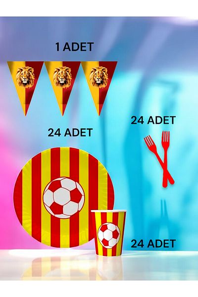 VibeHome Red Yellow Fan S Pack for 24 - Birthday Party and Fun Events