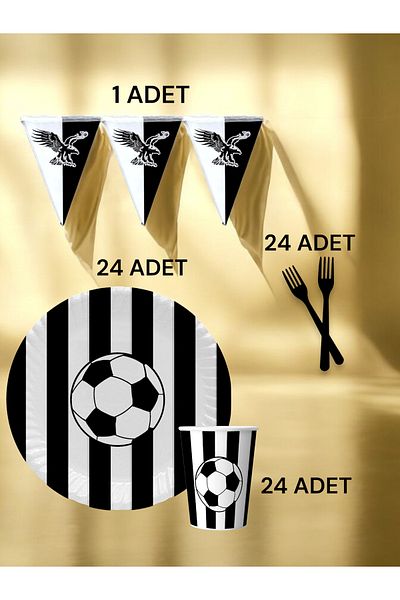 VibeHome Πακέτο 24 Personality White Black Fan S - Πάρτι γενεθλίων και διασκεδαστικές εκδηλώσεις
