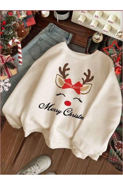 MELADYAN Girls\Boys Merry Christmas Printed Crew Neck Sweatshirt
