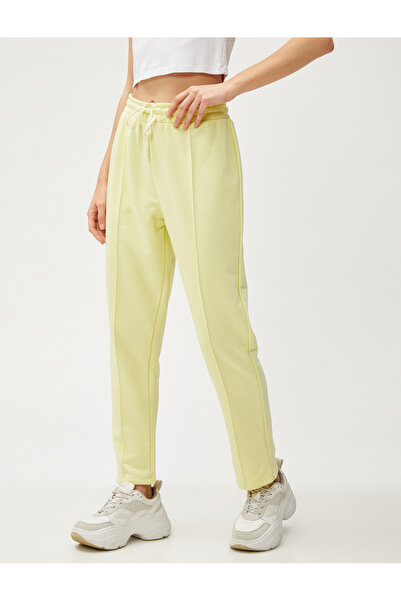 Koton Dar Paça Eşofman Altı Nervürlü Beli Bağlamalı