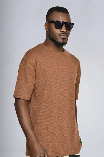 DAVID&GERENZO Тениска Gri Basic Oversize