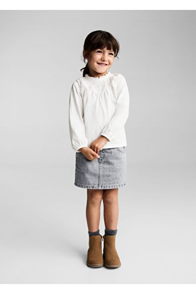 MANGO Baby Μπλουζάκι με γιακά με κορδόνι