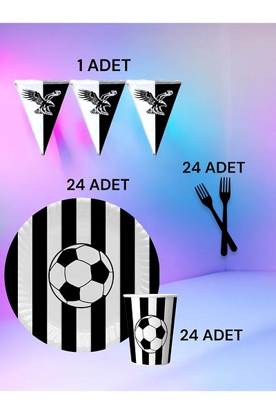 VibeHome Πακέτο 24 Personality White Black Fan S - Πάρτι γενεθλίων και διασκεδαστικές εκδηλώσεις