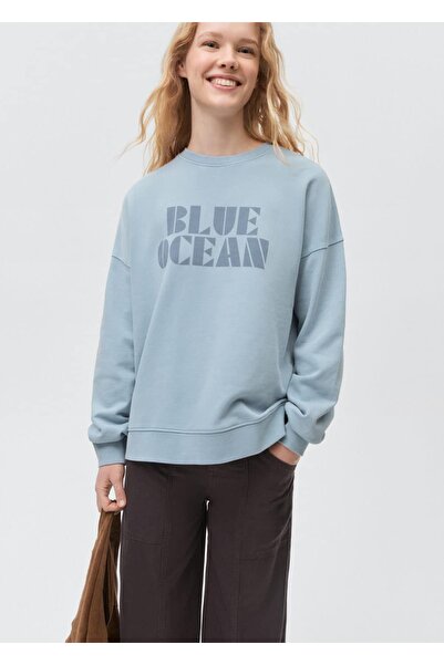 Mango Teen Desenli pamuklu sweatshirt