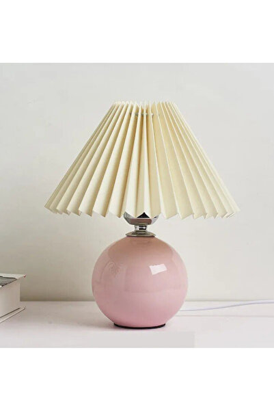 Buiva Umbrosia Modern Tasarım Abajur Krem Umbrella Şapka Pembe Gövde