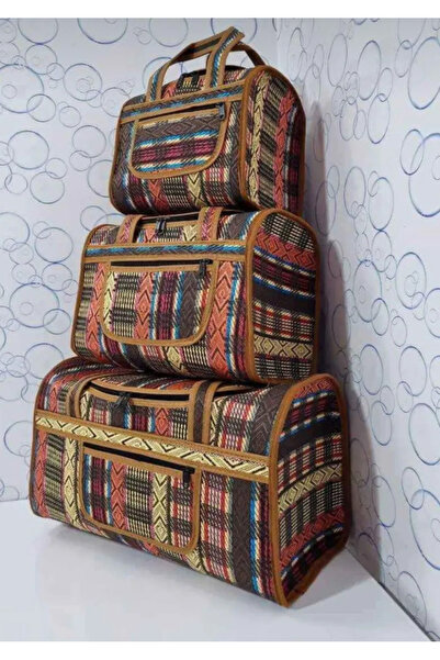 Home Hasır desenli 3’lü çanta seti