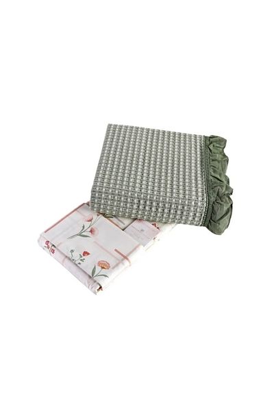 KÜBRAHOME'S Monica Green Pupilla 4-Piece Double Pique Set