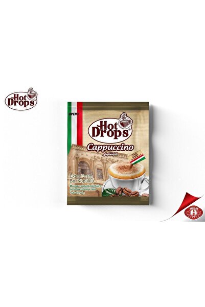HOT DROPS Cappuccino Hazır Kahve Bol Köpüklü, Çikolata Granüllü 25gr X 20 Adet (20ADET BARDAK HEDİYELİ)