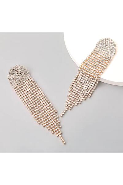 METİN BARIŞ Fashion Long Tassel Drop Earrings Women Earrings Wedding Jewelry ...