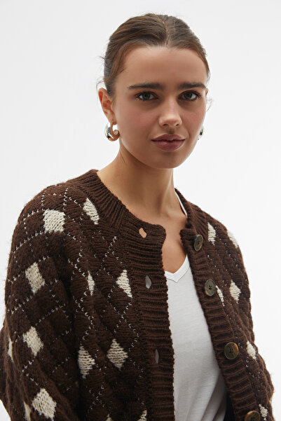 Mudo Jacquard Oversize Buttoned Cardigan