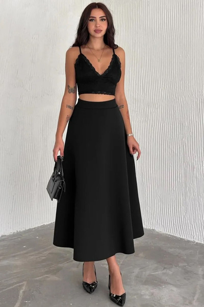 Swana Μακριά φούστα Scuba Fabric