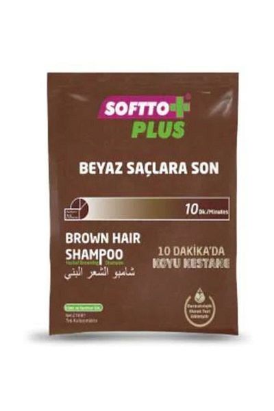 Softto Plus Brown Dye Shampoo - Natural Looking, Easy to Use - Eleg.3377