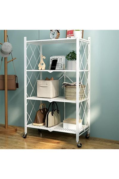 Taimi 4-Tier Foldable Storage Shelves 72x38x126cm White