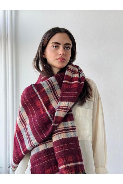 Retrobird Γυναικείο φουλάρι με σάλι μπορντό Unisex