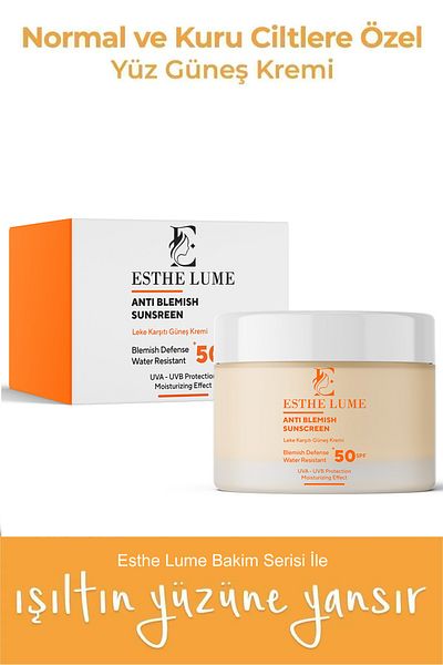 E ESTHE LUME Spf 50 Anti-Blemish High Protective Face Sunscreen 50 ml for Normal and Dry Skin