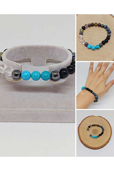 Yasamtohumu Narukvica od prirodnog kamena u obliku Jarca, 8 mm, unisex (55732)