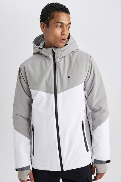 DeFacto Fit Mont Αδιάβροχο Αντιανεμικό Slim Fit Κοντή κουκούλα με τσέπη με φερμουάρ Ribana B2303ax