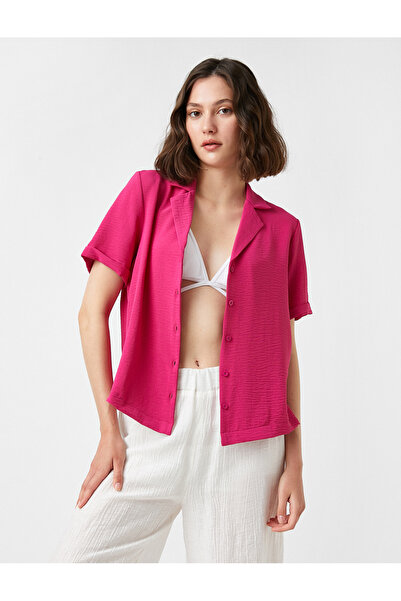 Koton Κοντομάνικο πουκάμισο Basic Satin look