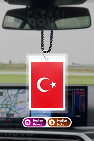 Pleksinova Türk Bayrağı Araba Süsü Dikiz Aynası Süsü