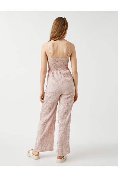 Koton Overal na ramínka s detailem lemu a širokými nohavicemi