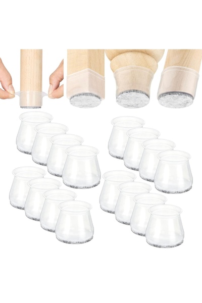 Yenigeldi 12 Adet ( 3cm-3,5cm ) Yarı Saydam Silikon Keçeli Sandalye Susturucu...