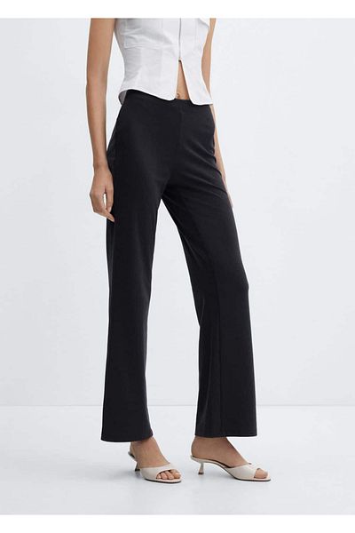 MANGO Woman High Waist Wide Leg Trousers