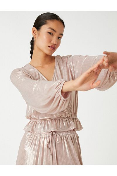 Koton Long Sleeve T-Shirt Sparkly Wrap