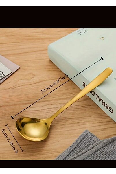 BRE HOME 1Pc Gold Stainless Steel 21cm Sauce Ladle Please Note the Size