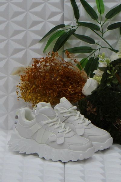 fort Cool Verom White Lace Up Velcro Sneaker Pantofi ortopedici pentru copii
