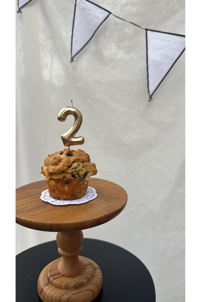 Kukuletaparty 2 Rakamı Pasta Mumu / Gold Renk