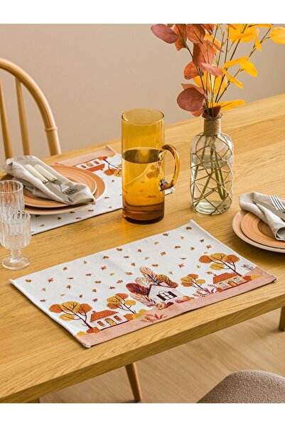 LC Waikiki LCW HOME Μικτό Φθινοπωρινό Αμερικάνικο Σετ Σερβιρίσματος 2 τεμαχίων