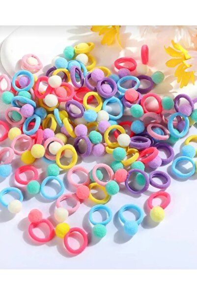 MutluBiDünya 20 Adet Mini Ponponlu Lastik Toka