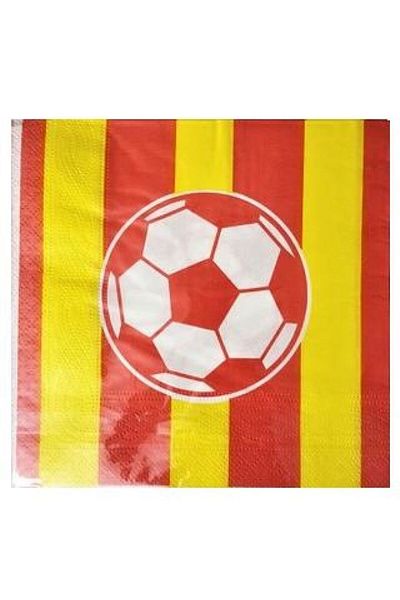 PartAntalya Yellow Red Ball Patterned Fan Napkin 16 cm 16 cm