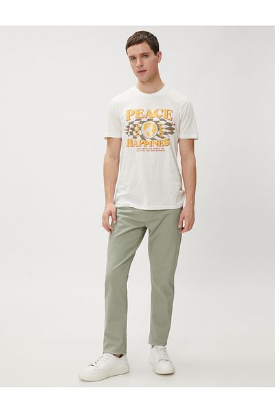 Koton Basic Gabardine Trousers Five Pocket Straight Cut Buttoned Cotton